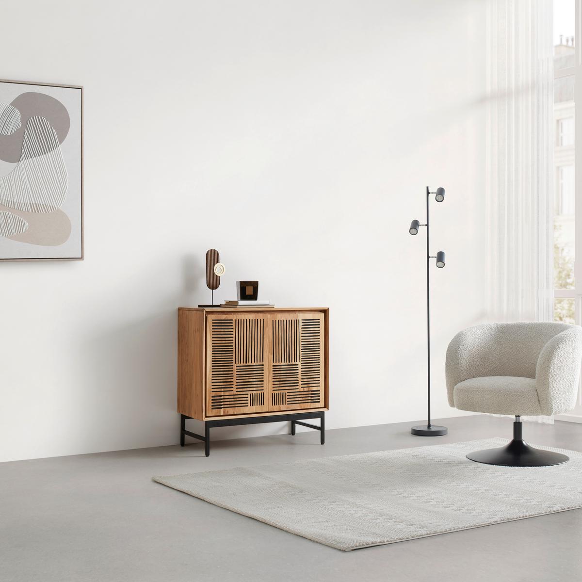 Sideboard Tarim Schwarz/Akaziefarben - Schwarz/Akaziefarben, LIFESTYLE, Holz/Metall (85/85/40cm) - Mömax