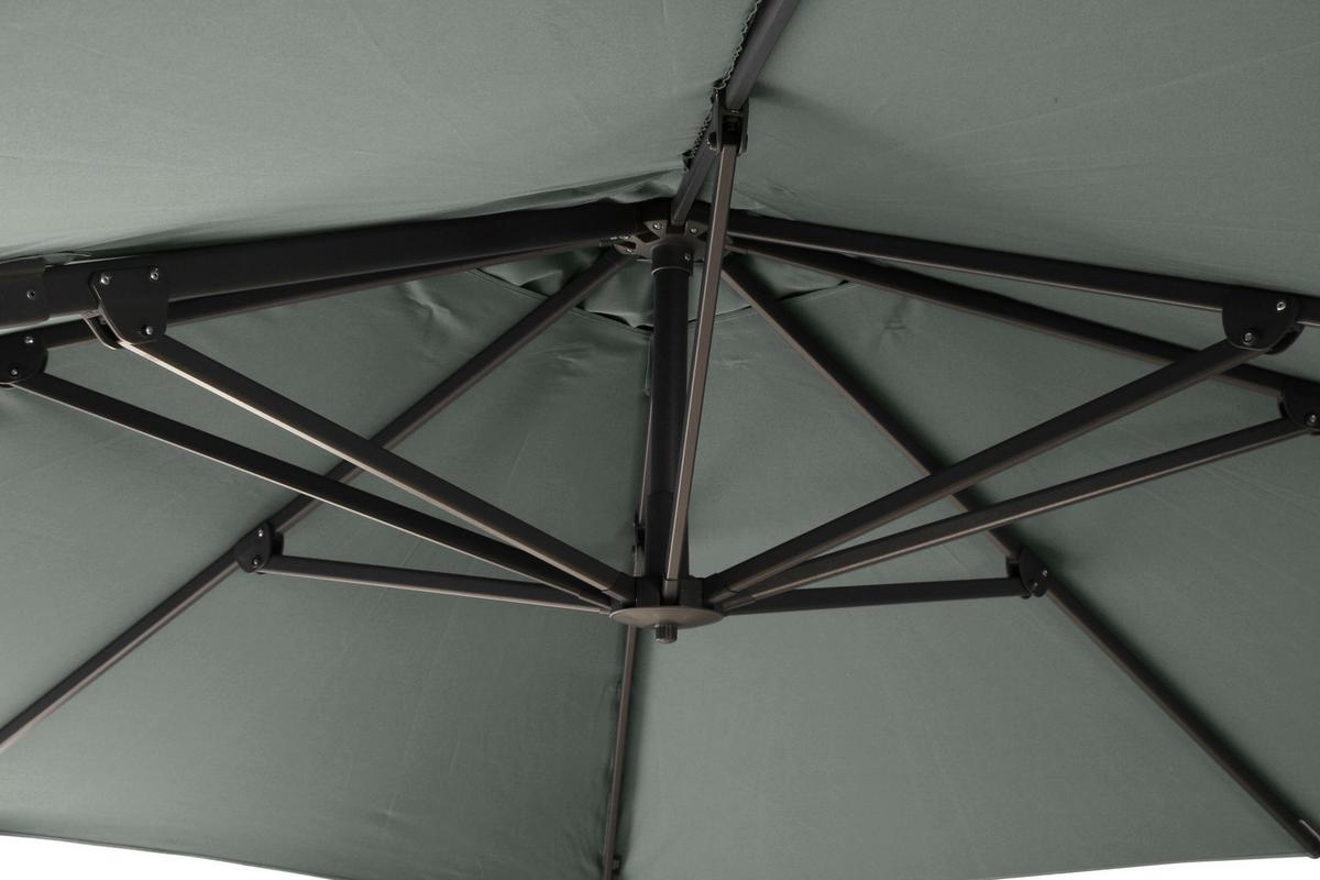 Ampelschirm Sunset N+ Ø 350 H: 252 cm Anthrazit/Olivgrün - Anthrazit/Olivgrün, KONVENTIONELL, Textil/Metall (350/350cm) - Siena Garden