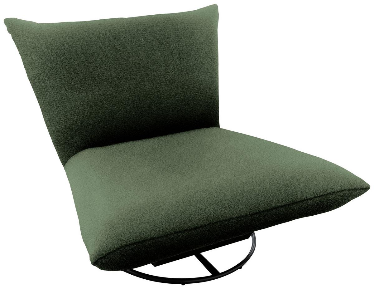 Relaxsessel Cremona ca. 100x78x96 cm Dunkelgrün - Dunkelgrün/Schwarz, Design, Textil/Metall (100/78/96cm) - Livetastic