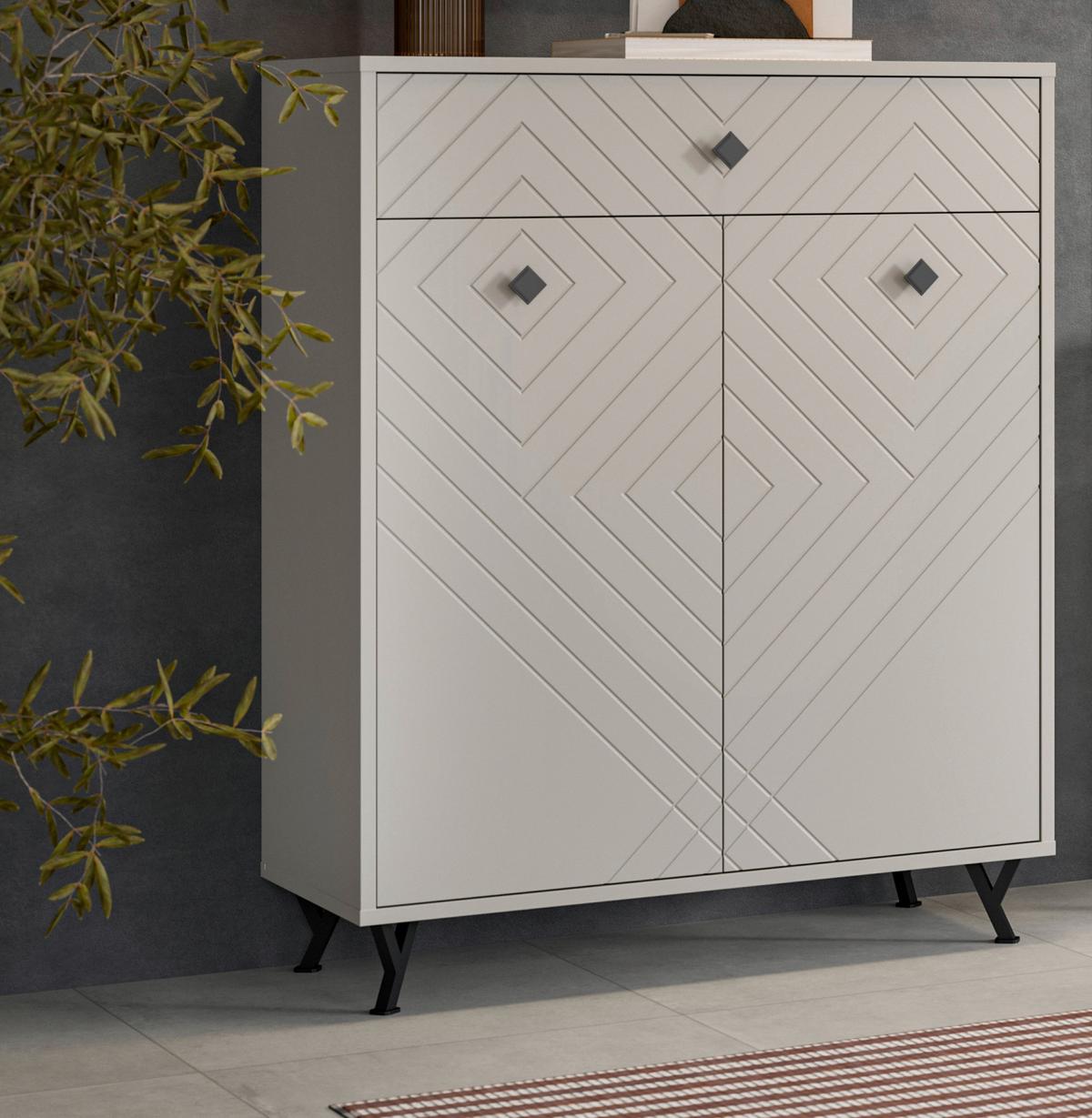 Ormarić Za Cipele Notes - Design, drvni materijal/metal (80/100/35cm) - Modern Living