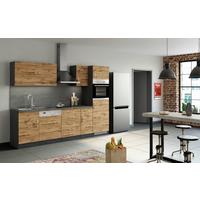 Küchenblock Sorrento ohne Geräte ca. 270 cm Eichefarben - Eichefarben/Anthrazit, MODERN, Holzwerkstoff (270cm) - Held