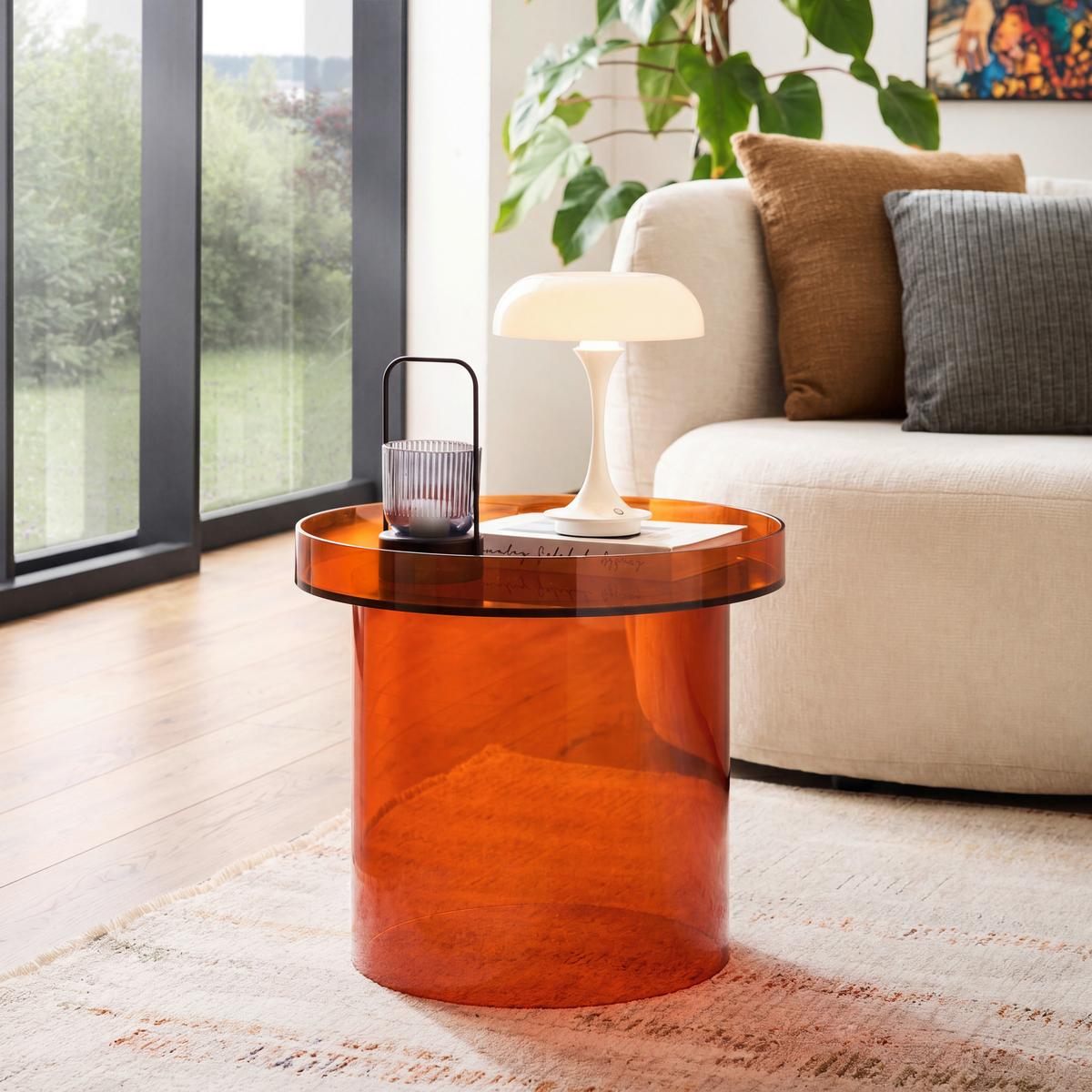 Beistelltisch Retro -Trend- - Bernsteinfarben, Lifestyle, Kunststoff (45/45/40cm) - Mömax