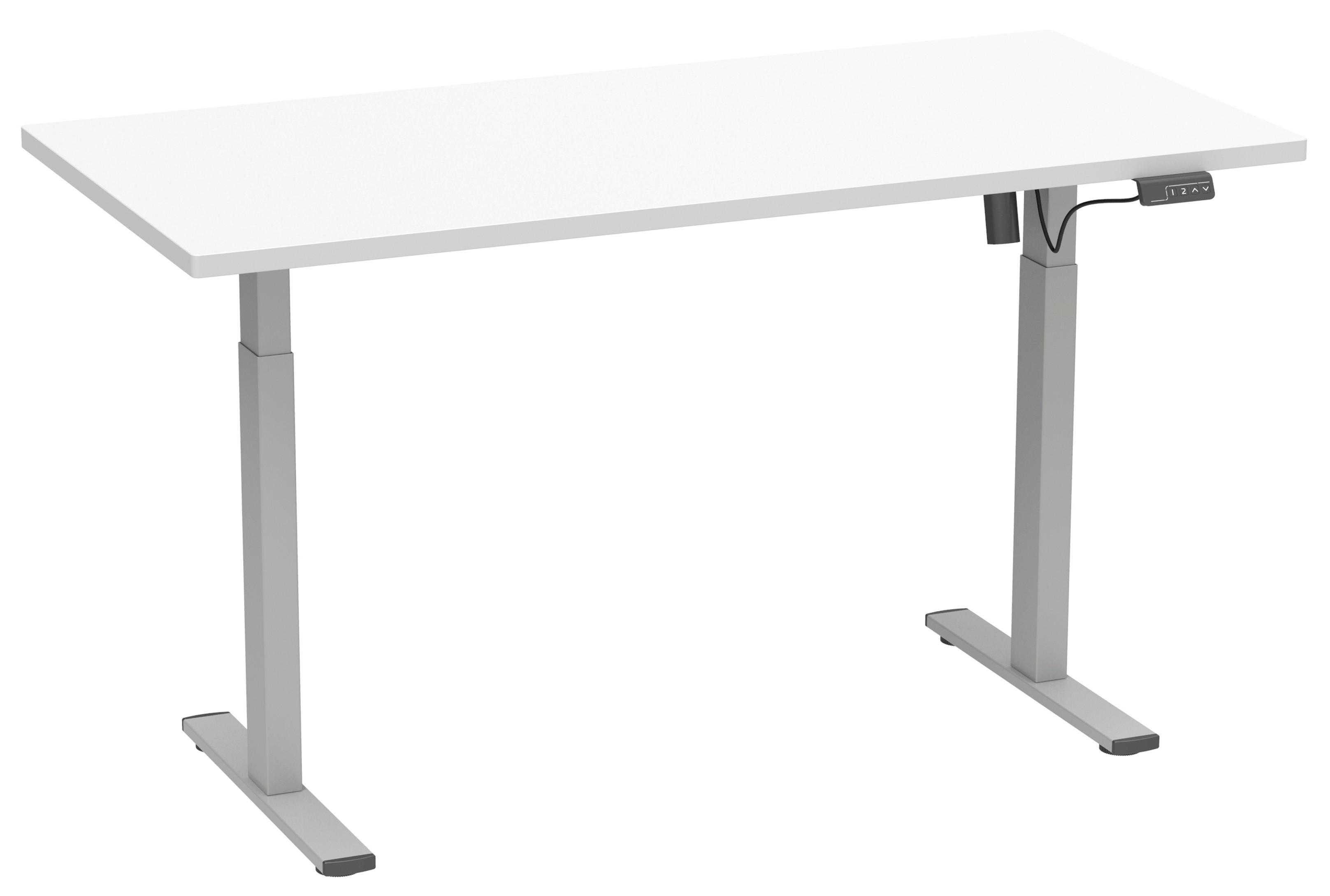 SCHREIBTISCH E-LONA - Weiss/Silberfarben, Design, Holzwerkstoff/Metall (110/71/80cm) - MID.YOU