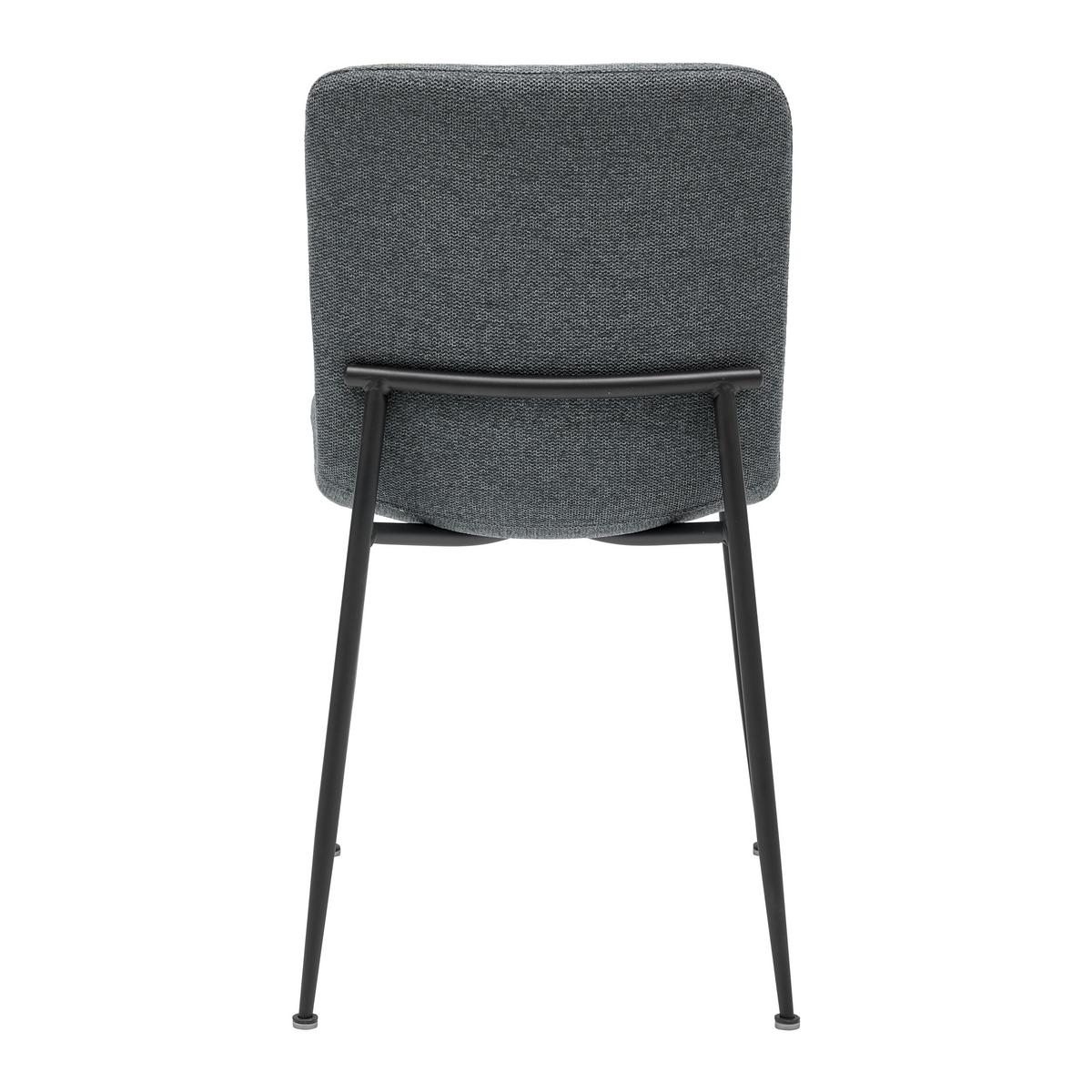 Stuhl Nele Grau Leinenoptik Gepolstert - Schwarz/Grau, MODERN, Holz/Textil (43/83/56cm) - Bessagi Home