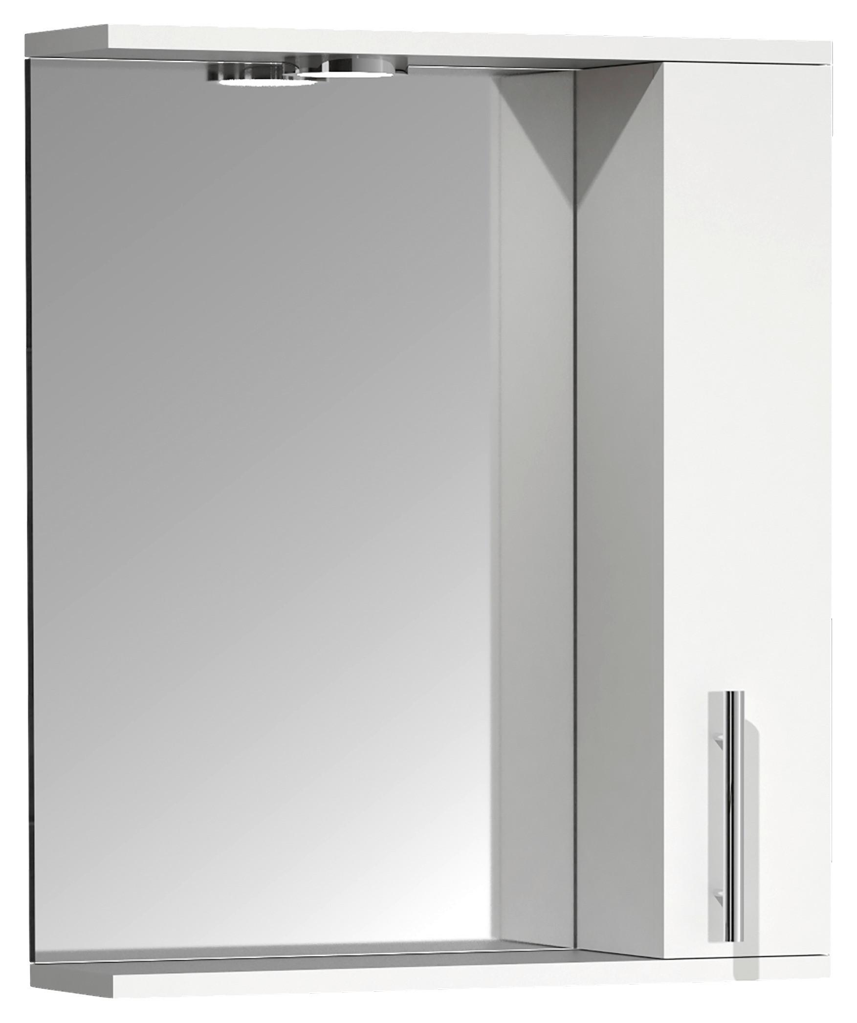 Omara Z Ogledalom Lisalo M, Bela - srebrne barve/bela, Moderno, umetna masa/steklo (50/60/14cm) - MID.YOU