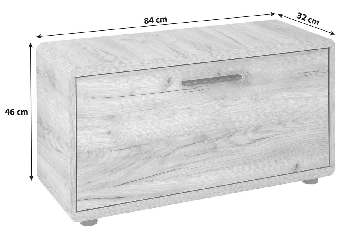 Garderobna Klop Fontana, Barva Hrasta - črna/barve hrasta, Moderno, umetna masa/leseni material (84/46/32cm) - Mömax