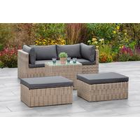 Lounge Garnitura Licosa, Blazine - temno siva/siva, Konvencionalno, kovina/umetna masa (88/65/68cm) - Gardenson