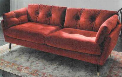 Canapea JAPAN - roșu, Modern, textil (206/79/94cm) - Modern Living