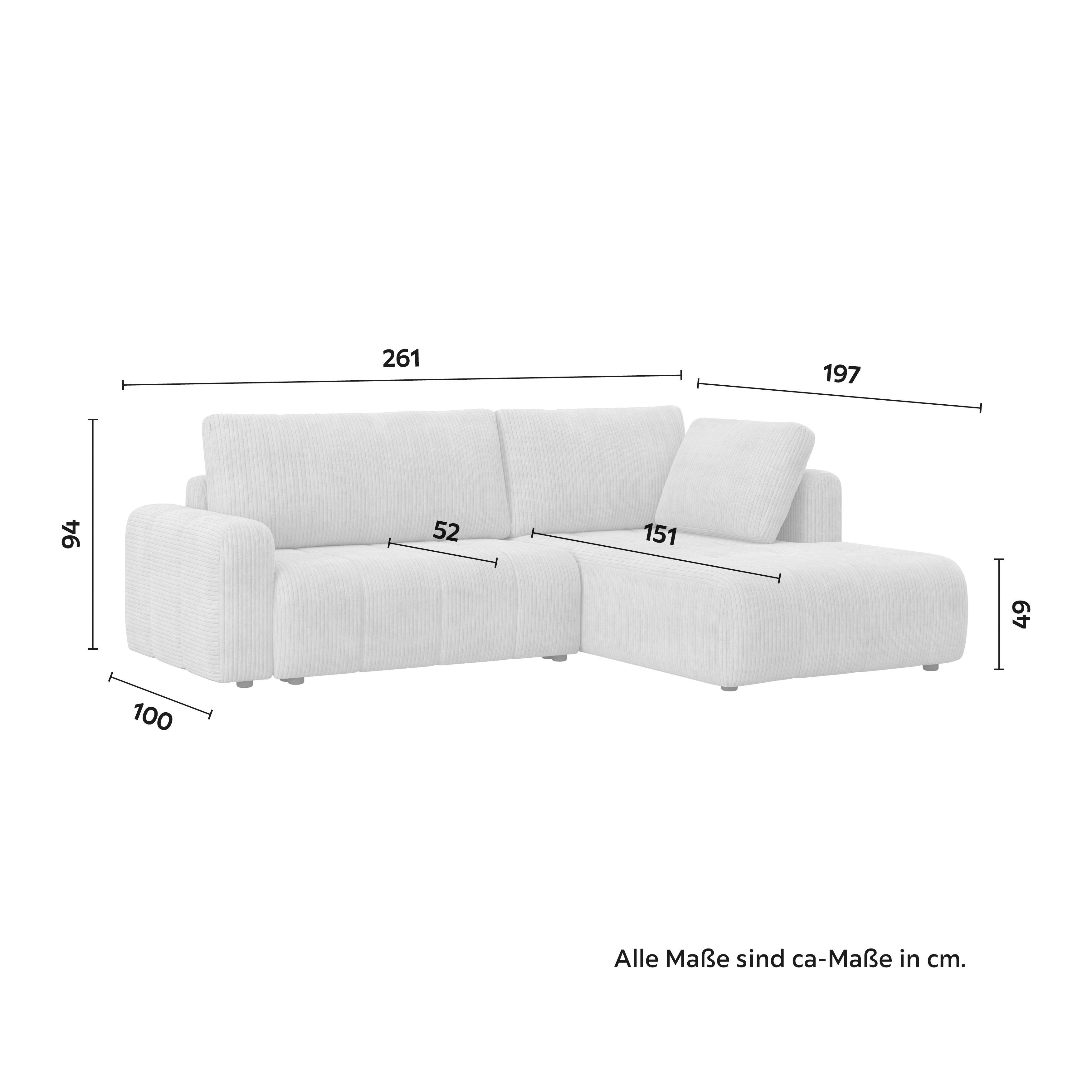 HÖRNSOFFA GIA - ljusgrå/svart, Modern, trä/textil (261/197cm) - Bessagi Home