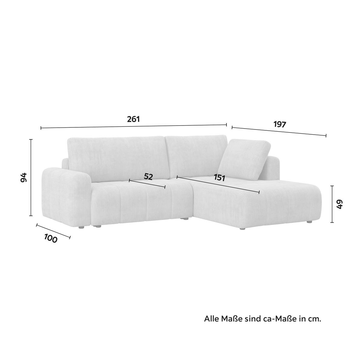 Canapea modulara GIA - gri deschis, Modern, lemn/textil (261/94/197cm) - Bessagi Home