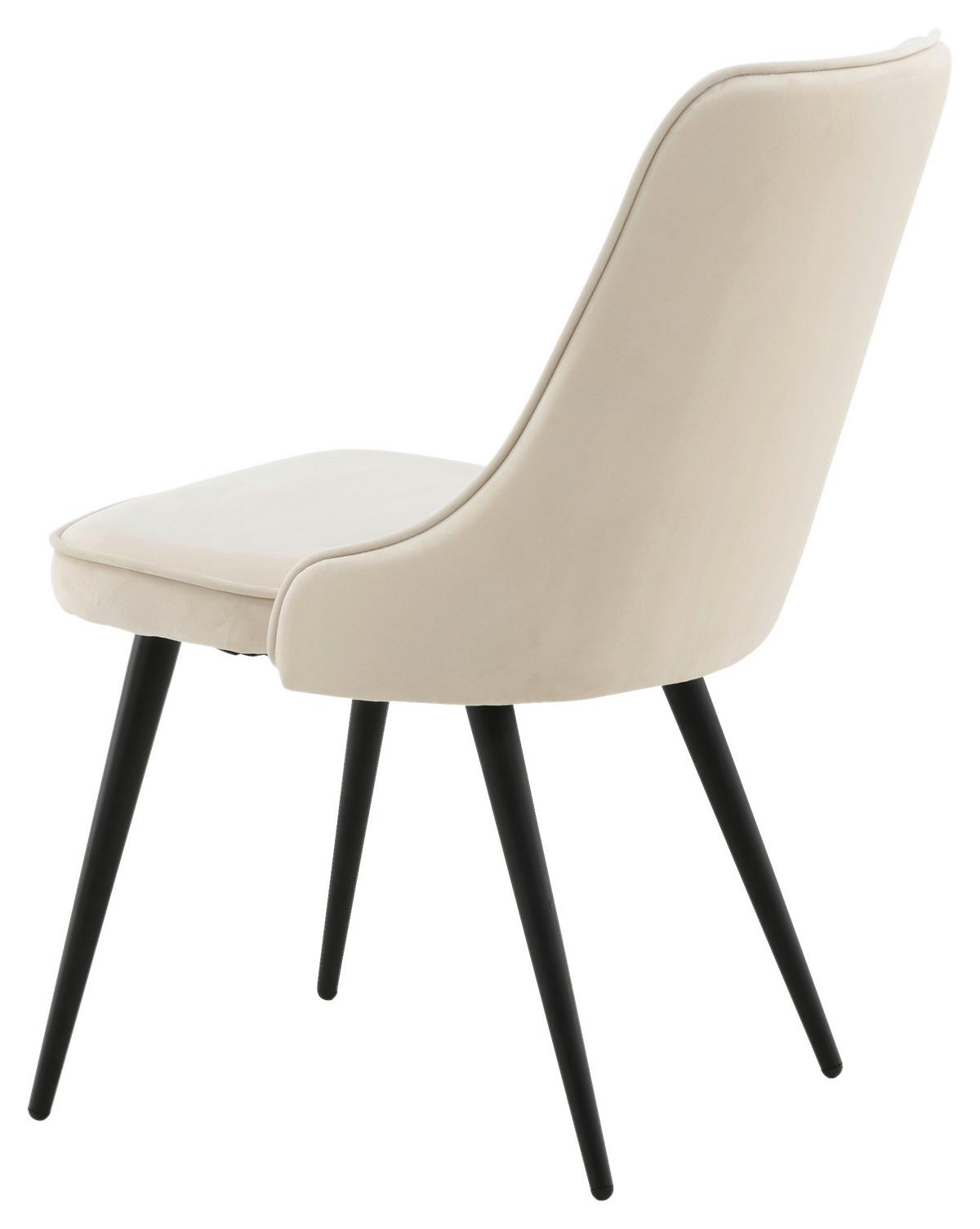STUHL-SET VELVET DELUXE - Beige/Schwarz, Design, Kunststoff/Textil (50/88.5/66cm) - Livetastic