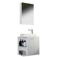 Kopalnica Hausa, Bela - bela, Moderno, leseni material/keramika (52cm) - MID.YOU