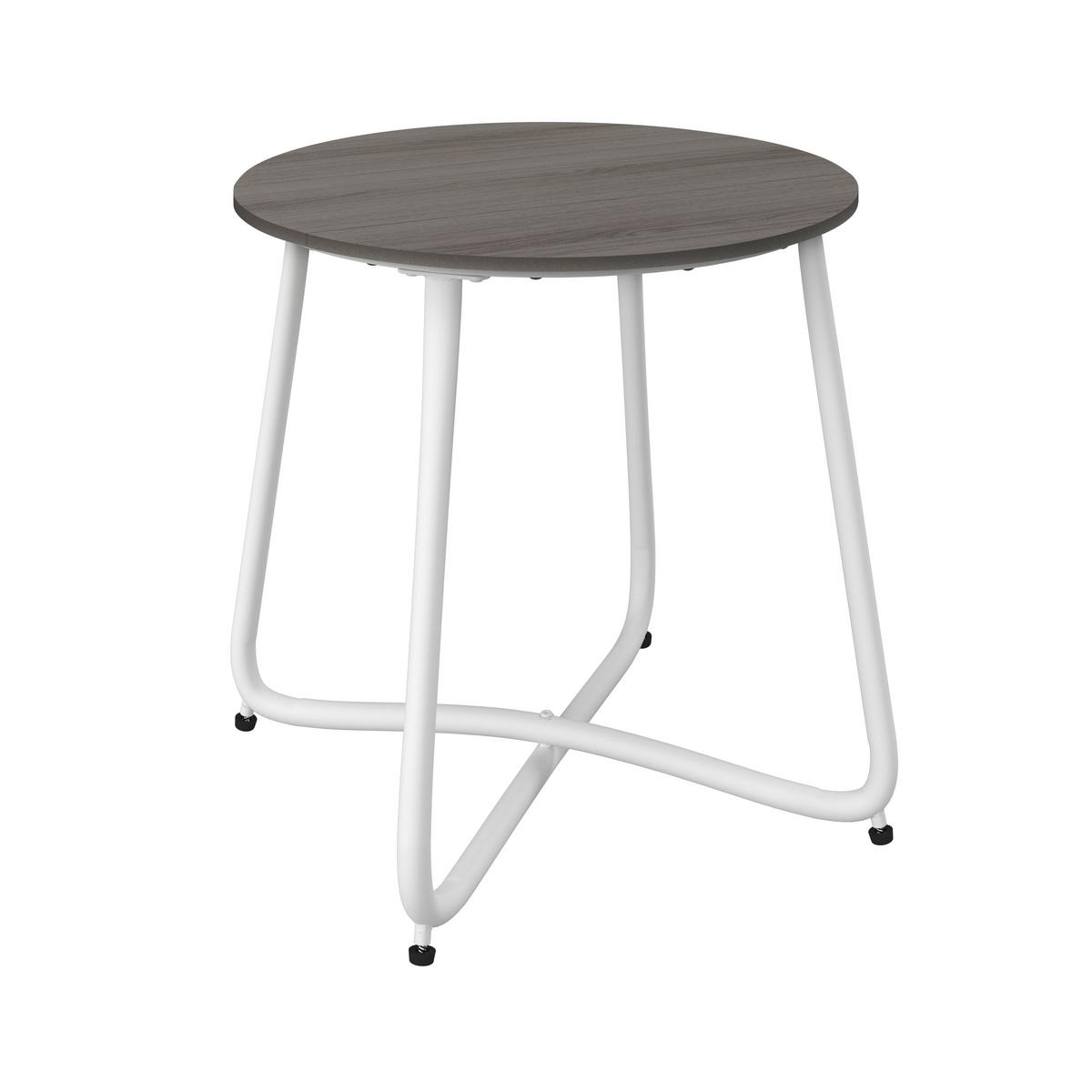 Gartenbeistelltisch Pine Weiß/Dunkelgrau - Dunkelgrau/Weiß, MODERN, Kunststoff/Metall (50/49,5/50cm) - Bessagi Garden