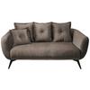 2,5-Sitzer-Sofa Baggio Braun Velours - Schwarz/Braun, MODERN, Holz/Textil (196/94/103cm) - Livetastic