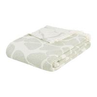 Ćebe 130x170cm Blooming - bela/žalfijazelena, Moderno, tekstil (130/170cm) - Modern Living