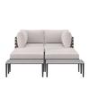 LOUNGEGRUPP ENJA - ljusgrå/grå, Modern, metall/textil (104/60/70cm) - Bessagi Garden