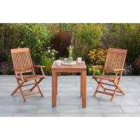 Gartentischgruppe Comodoro 3-tlg. Echtholz - Eukalyptusholzfarben, KONVENTIONELL, Holz - Gardenson