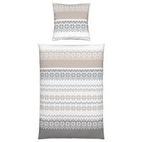 Bettwäsche Snow Rose Grau/Weiß/Beige ca. 135x200cm - Beige/Weiß, Textil (135/200cm) - Mömax