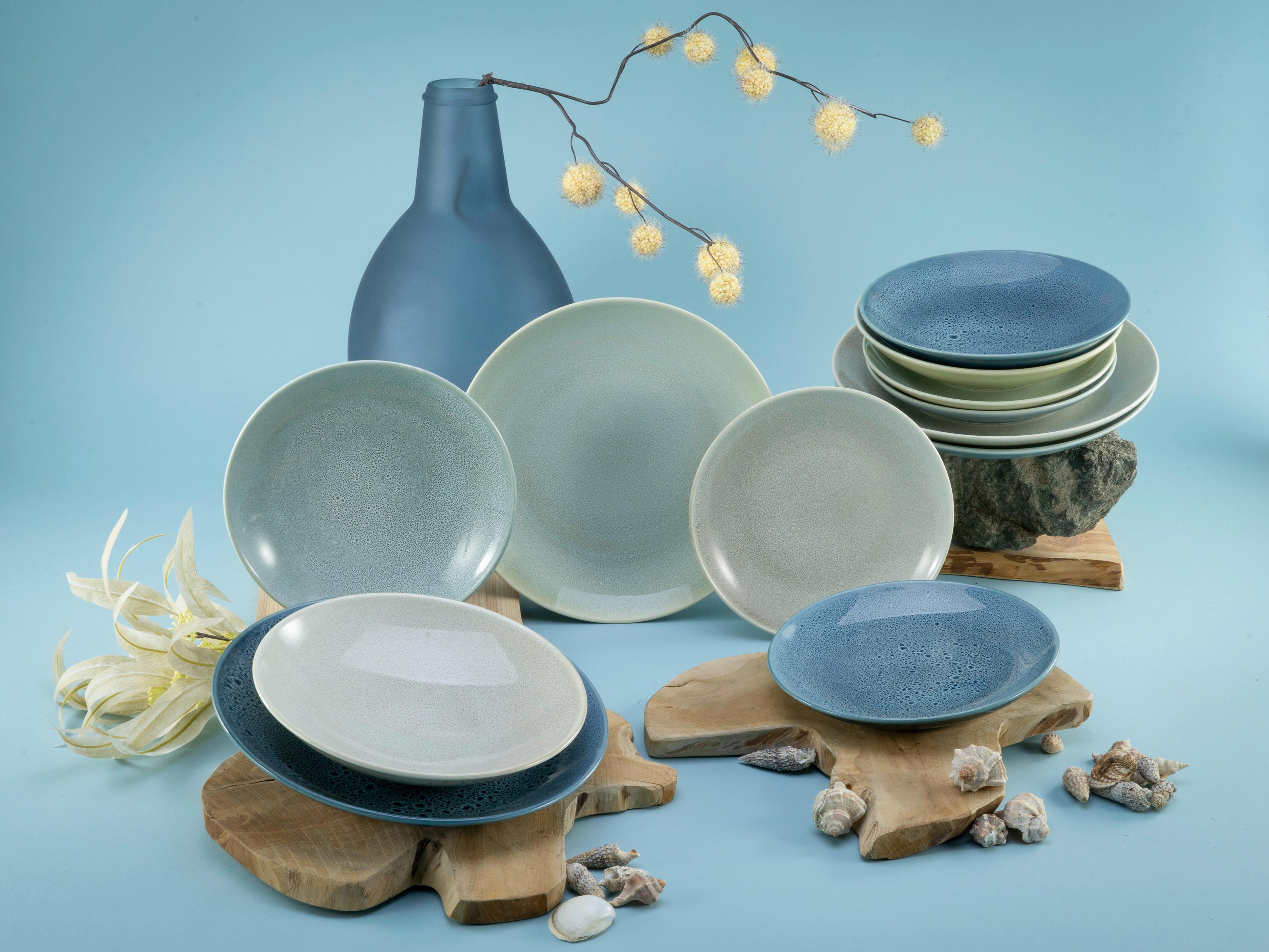 ZASTAWA STOŁOWA REACTIVE AQUA - różnokolorowy, Modern, ceramika (31,5/31,5/38cm) - Creatable