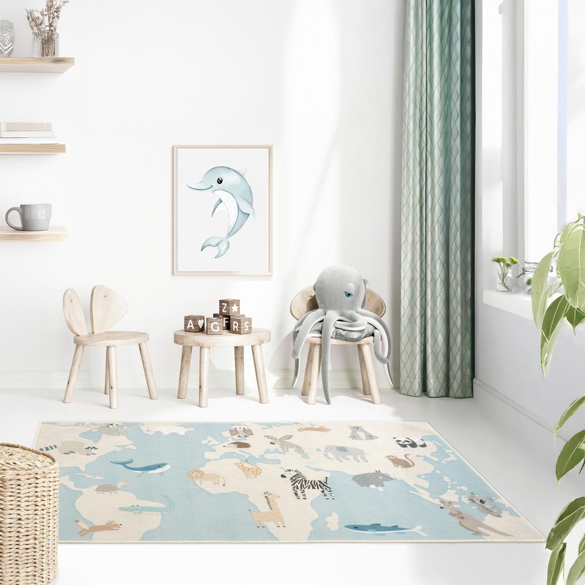 DYWAN DZIECIĘCY ZOONIA LIVING-KIDS8197 - kremowy/różnokolorowy, Design, tkanina (80/150cm) - Lindorug