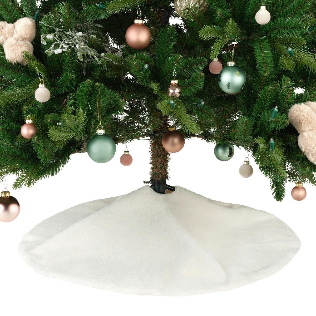Christbaumdecke Sven Weiß - Weiß, Textil (90cm) - Mömax