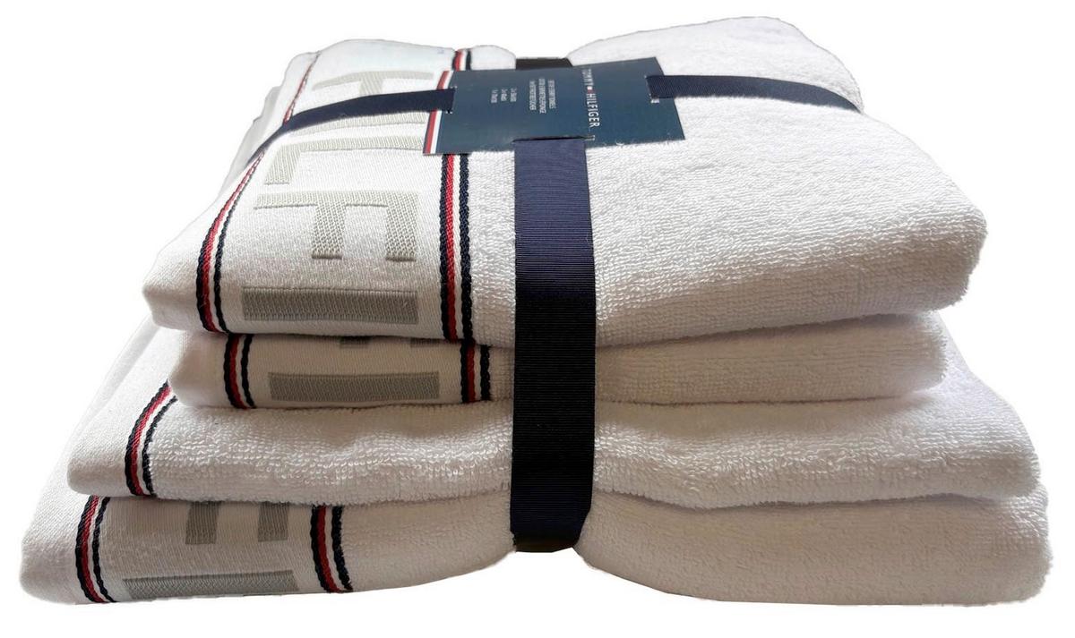 ZESTAW RĘCZNIKÓW FROTTE DEGREE WHITE - biały, Basics, tkanina - Tommy Hilfiger