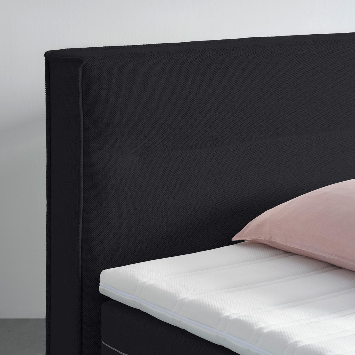 Boxspringbett Papilon Schwarz ca. 180x20cm - Zinkfarben/Schwarz, KONVENTIONELL, Holz/Holzwerkstoff (180/200cm) - Premium Living