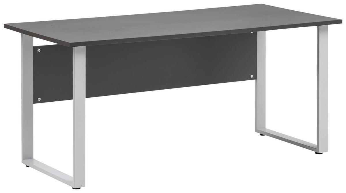 Schreibtisch "Serie 1500" ca 160x65 cm , anthrazit - Anthrazit/Alufarben, KONVENTIONELL, Holzwerkstoff/Metall (160/65/73,2cm) - MID.YOU