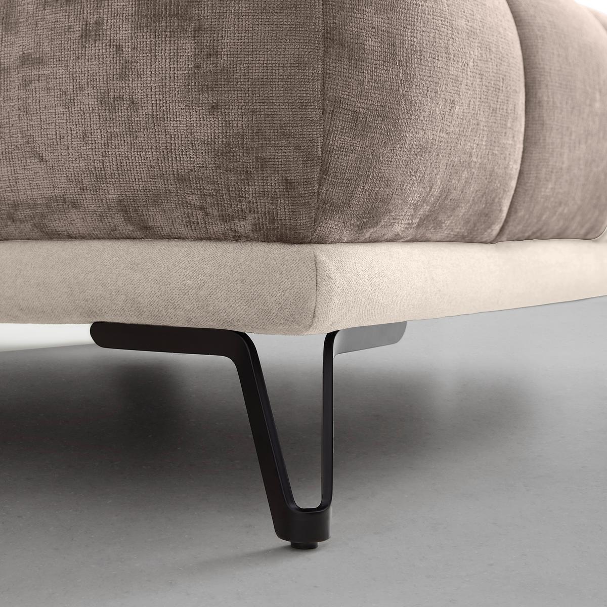 Ecksofa Morgan Cappuccino - Schwarz/Cappuccino, Modern, Textil/Metall (262/67-87/184cm) - Mömax
