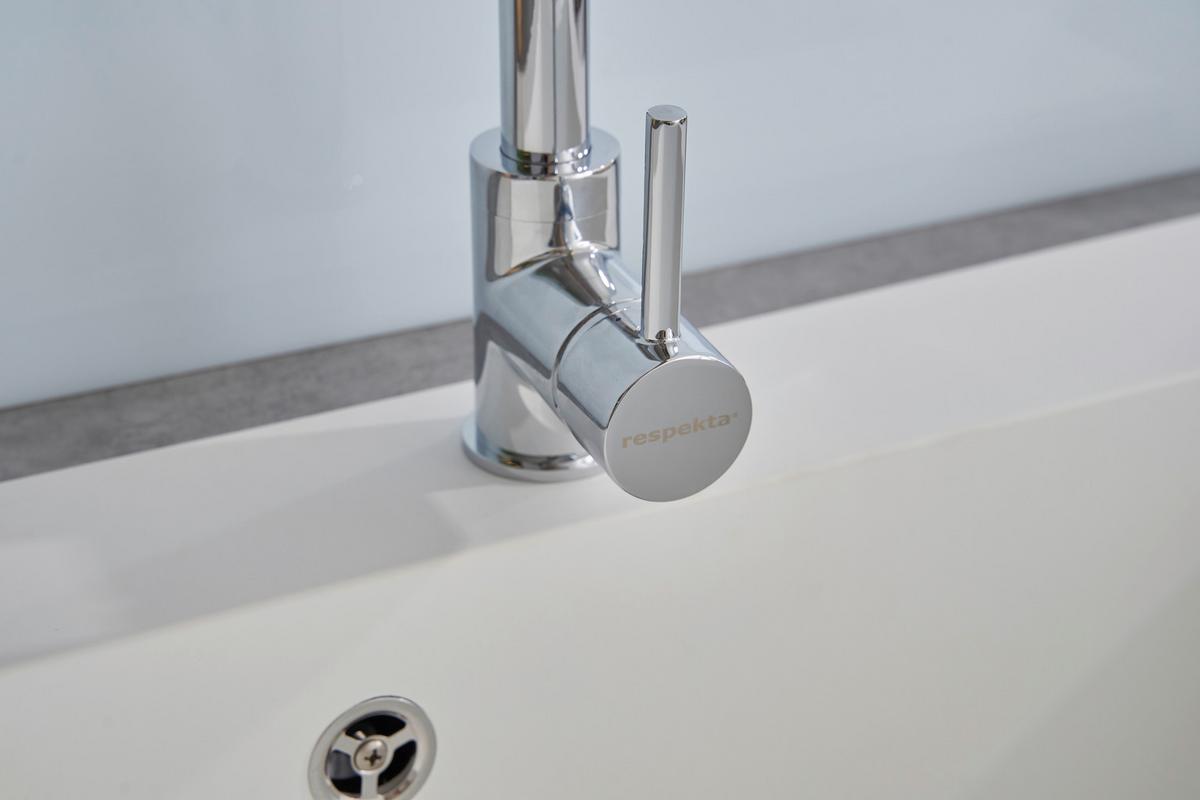 Einbauspüle Ohio ca. 66x21x50 cm Weiß - Weiß, Trend, Glas/Kunststoff (66/21/50cm) - Respekta