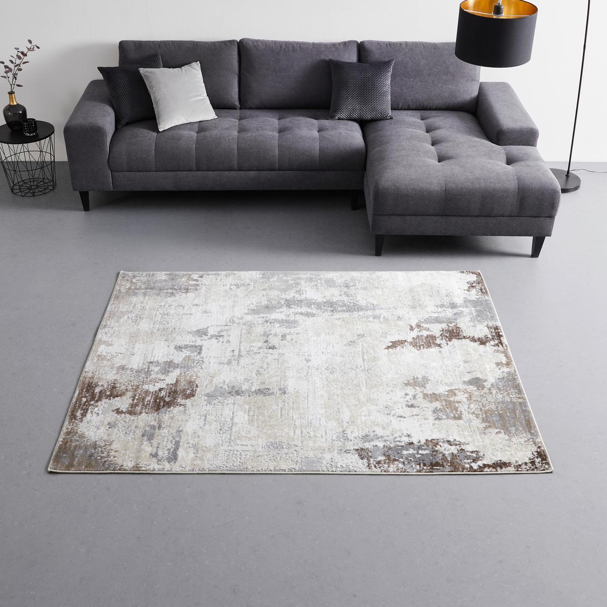 Webteppich Lucy in Grau/Beige ca. 80x150cm - Beige/Grau, MODERN, Textil (80/150cm) - Modern Living