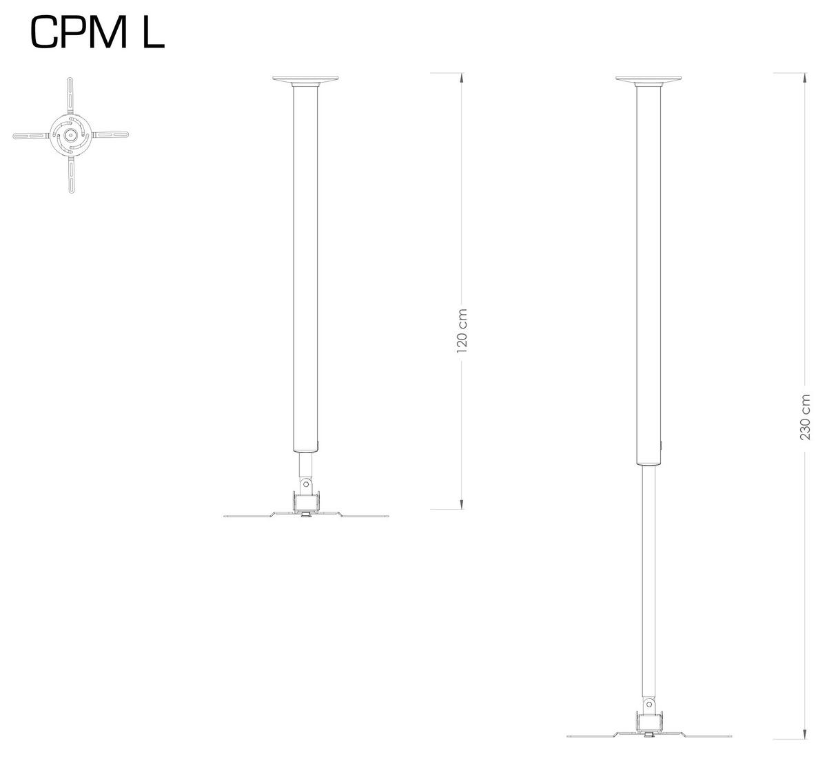 Stenski Nosilec Za Tv Cpm - srebrne barve, Moderno, kovina (62/120/19cm) - MID.YOU