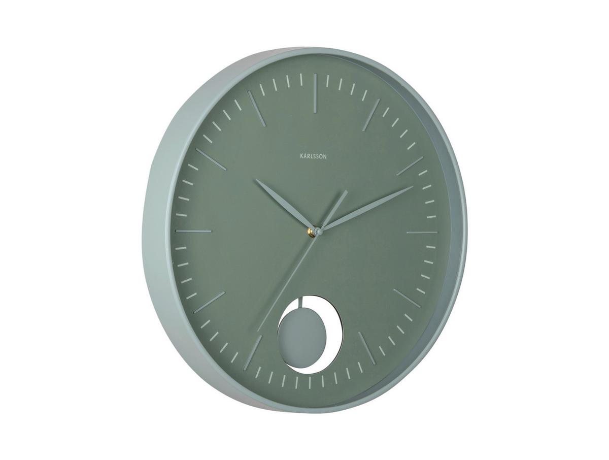 ZEGAR ŚCIENNY GRATO PENDULUM - jadeitowa zieleń, Basics, tworzywo sztuczne (41cm) - Karlsson