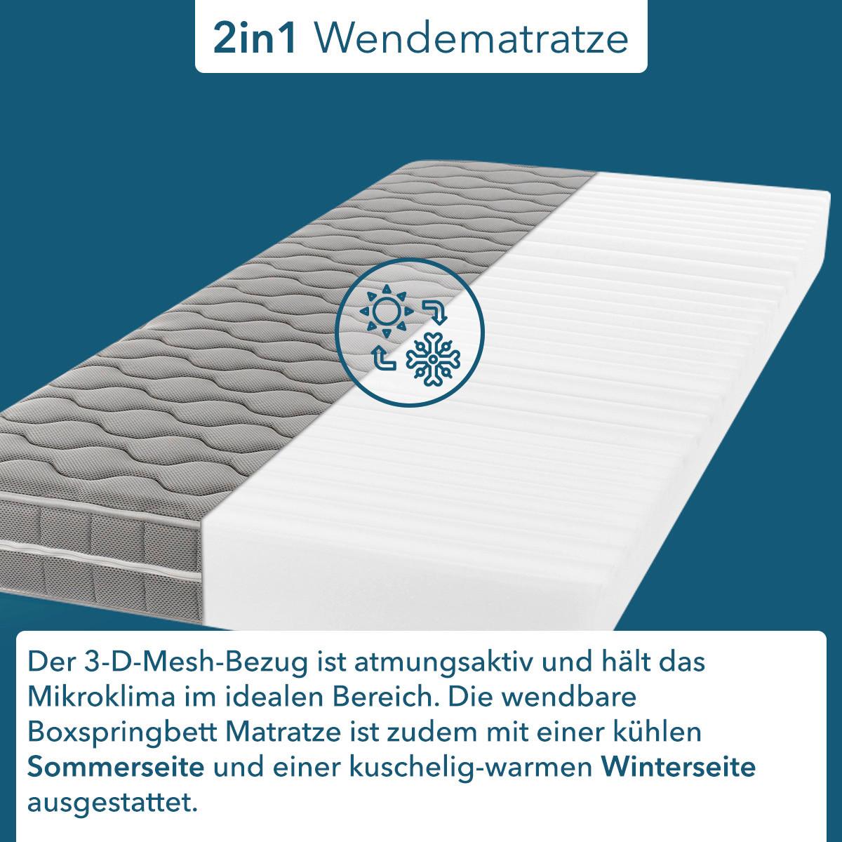 Viscomatratze Visko Plus H2/3 ca. 90x200cm - Hellgrau, Basics, Textil (90/200cm) - P & B