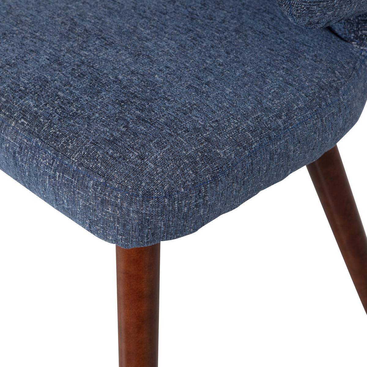 Armlehnstuhl-Set Cape Blau B: 55cm - Blau/Dunkelbraun, MODERN, Holzwerkstoff/Textil (55/77/65cm) - Livetastic