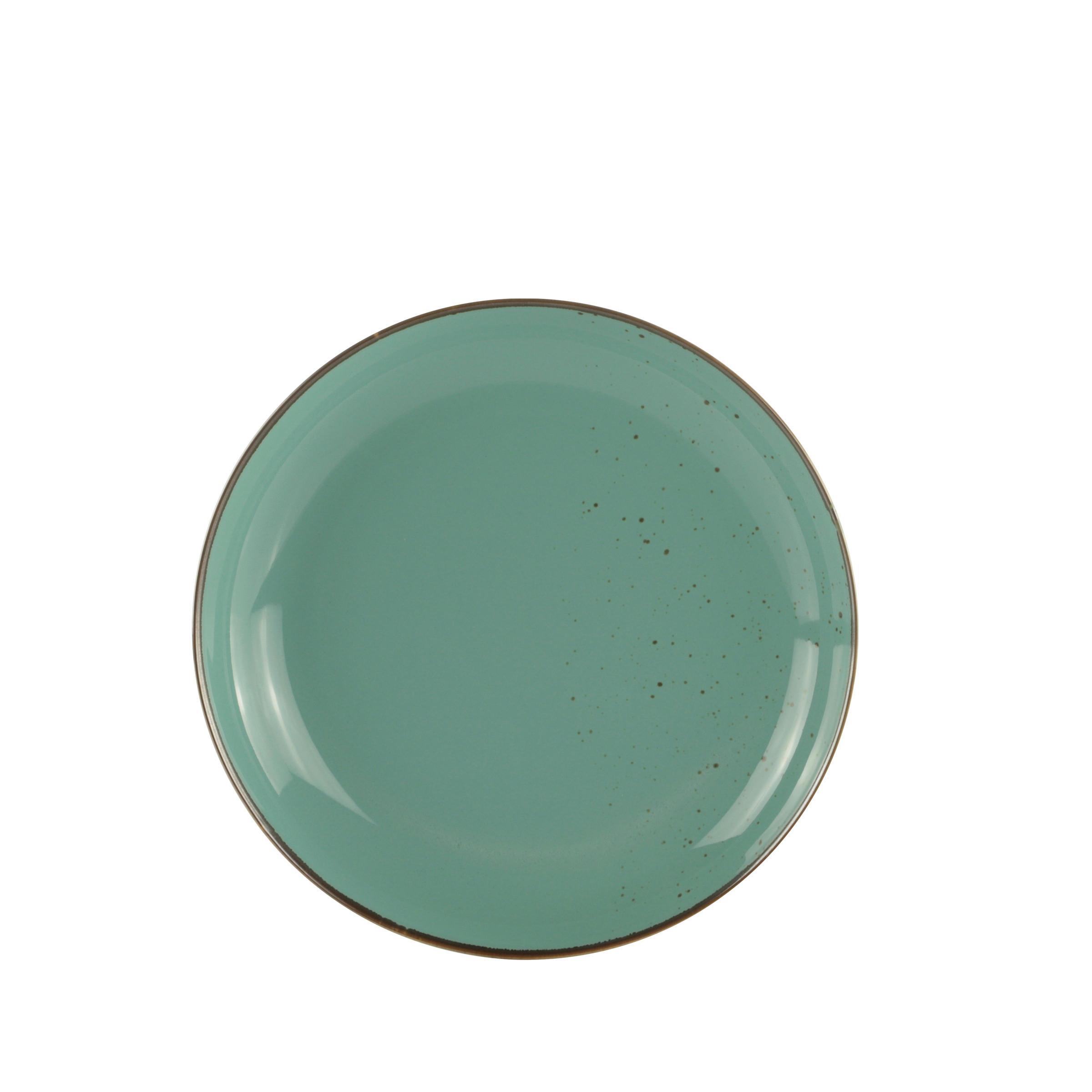 Dessertteller Capri aus Porzellan Ø 22cm - Grün, Modern, Keramik (22/3,2cm) - Mömax