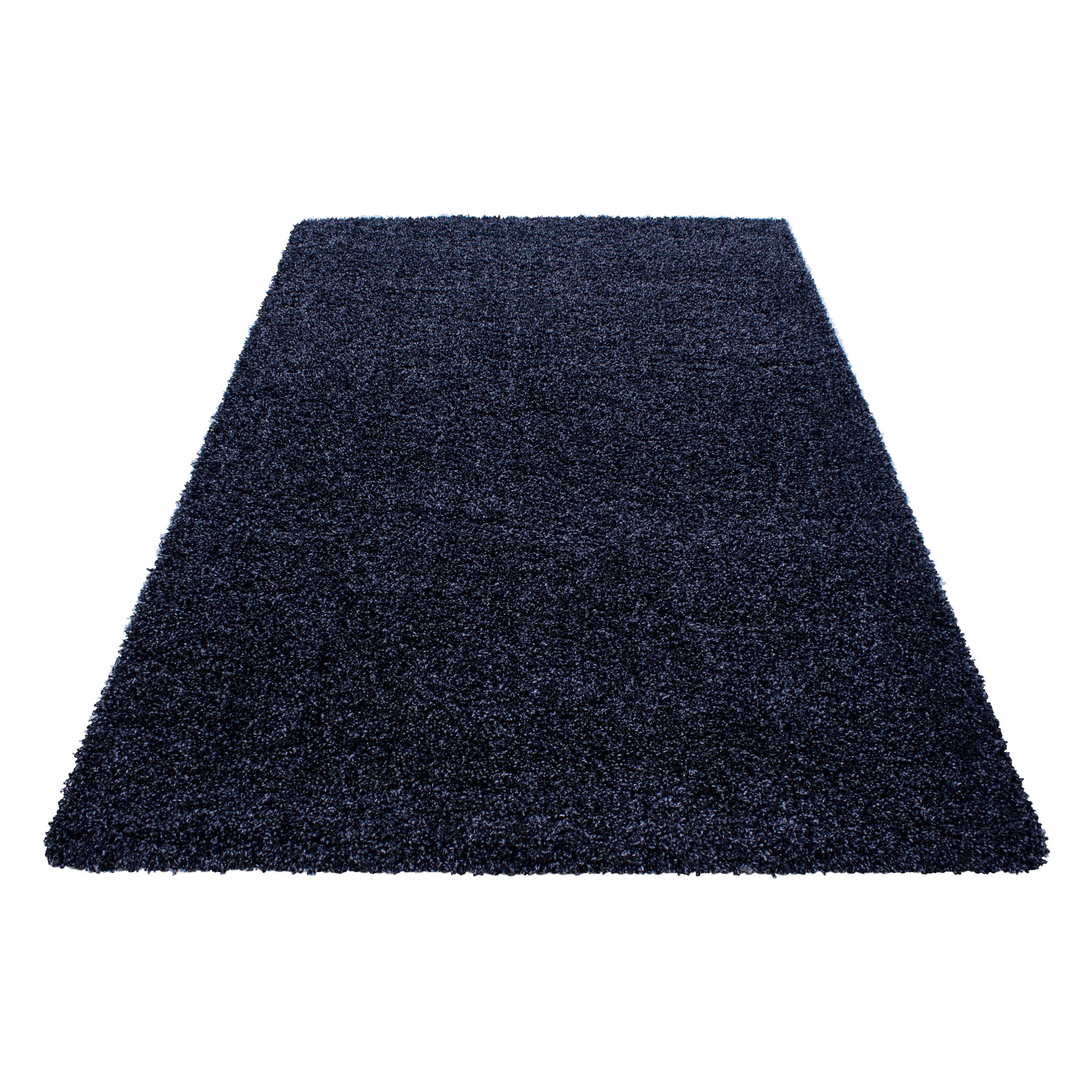 Preproga Z Visokim Florom Life, Temno Modra, 80x150cm - temno modra, Konvencionalno, tekstil (80/150cm) - Novel