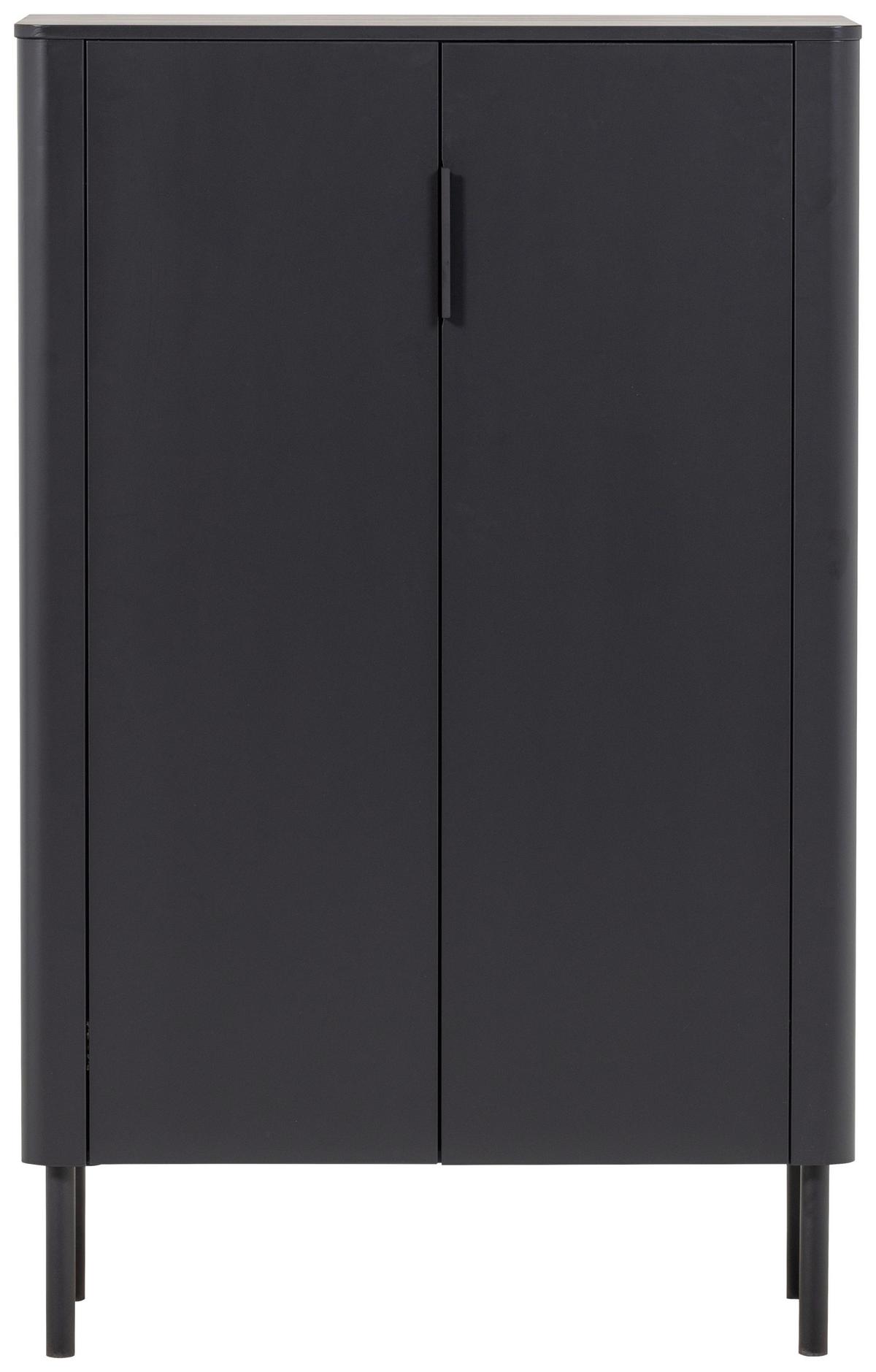 Schuhschrank Gunnar Schwarz B: 85 cm - Schwarz, Design, Holz/Metall (85/135/39cm) - Livetastic