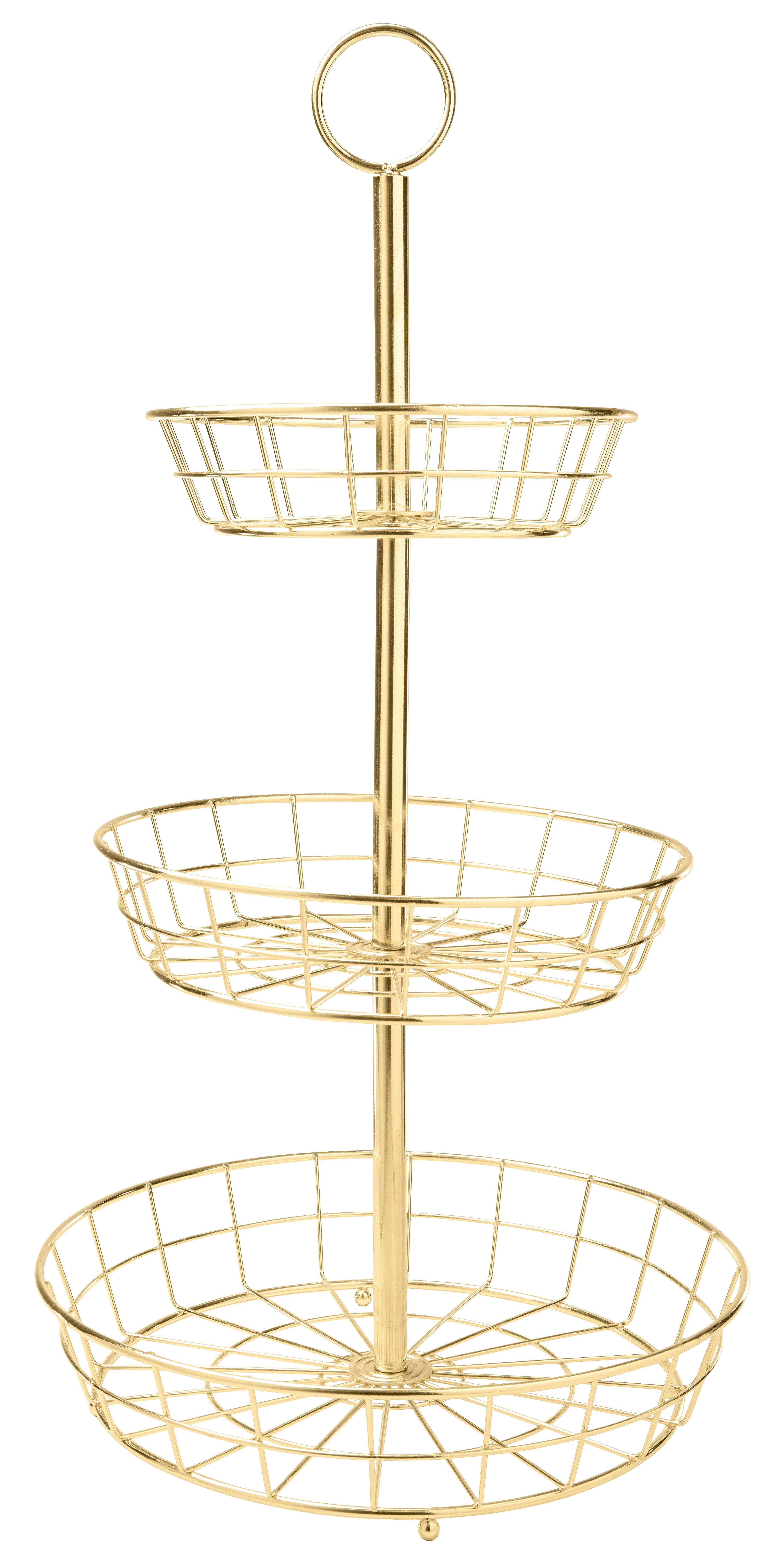 Obstschale Big in Goldfarben Ø ca. 33cm - Goldfarben, Modern, Metall (32,5/62cm) - Premium Living