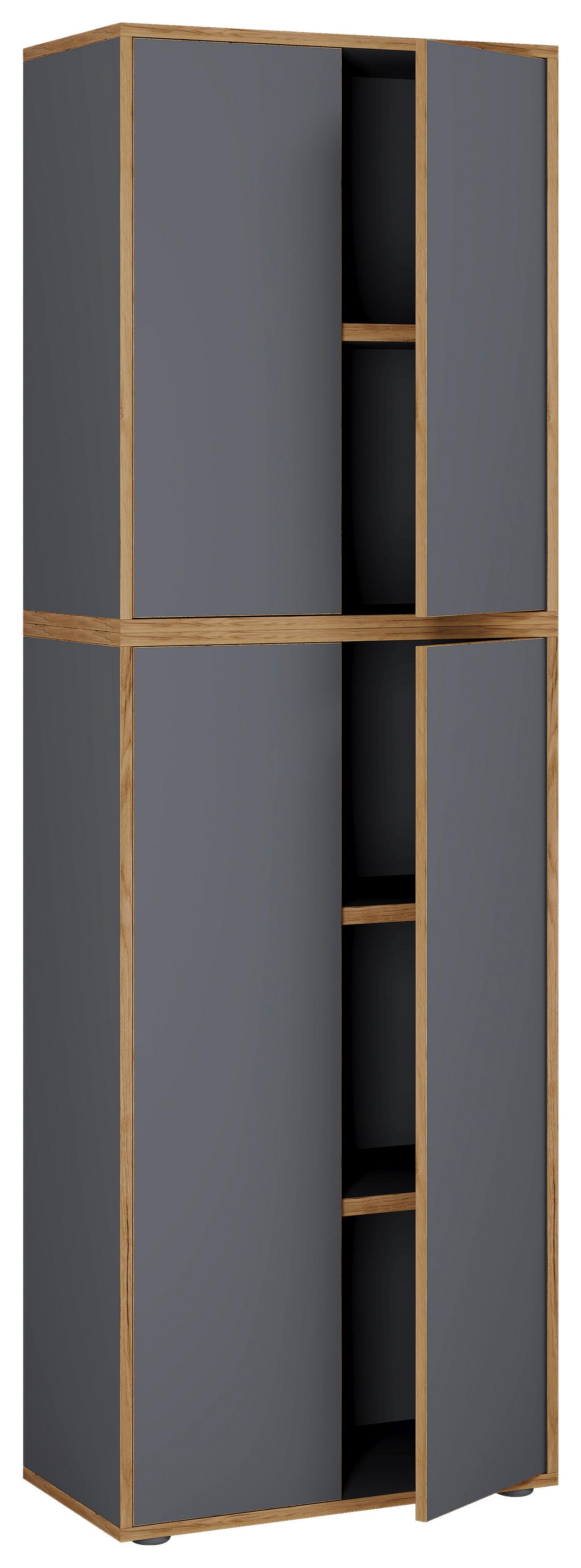 Arhivska Omara Salia B60, Antracit, Barva Hrasta - medeni hrast/antracit, Design, leseni material (60/183/33cm) - MID.YOU