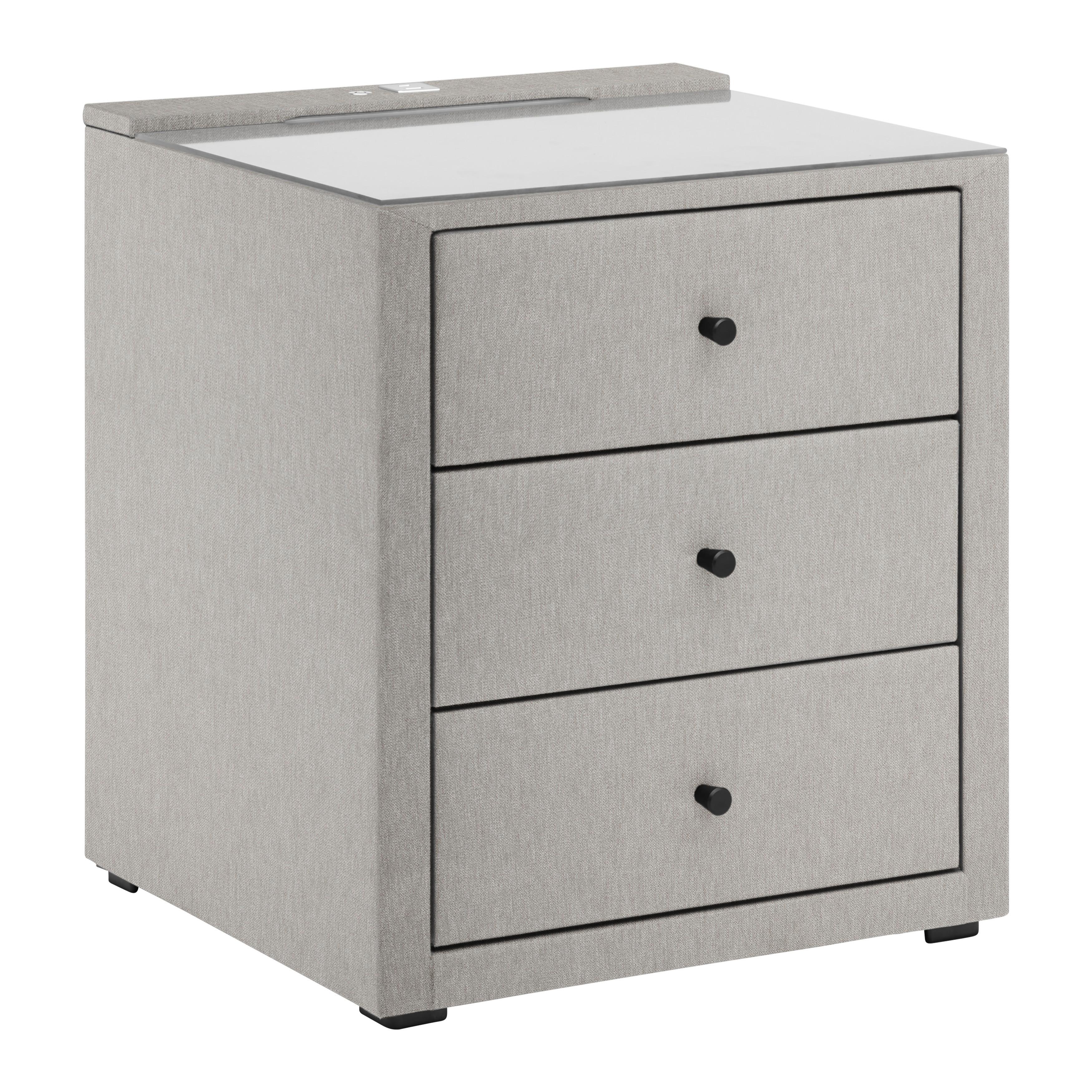Nočna Omarica Ralos -Exklusiv- - črna/svetlo siva, Konvencionalno, umetna masa/tekstil (48/56/45,5cm) - Mömax