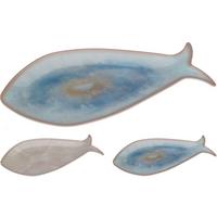 Kínálótálca Fish - bézs/kék, műanyag (18/35cm)