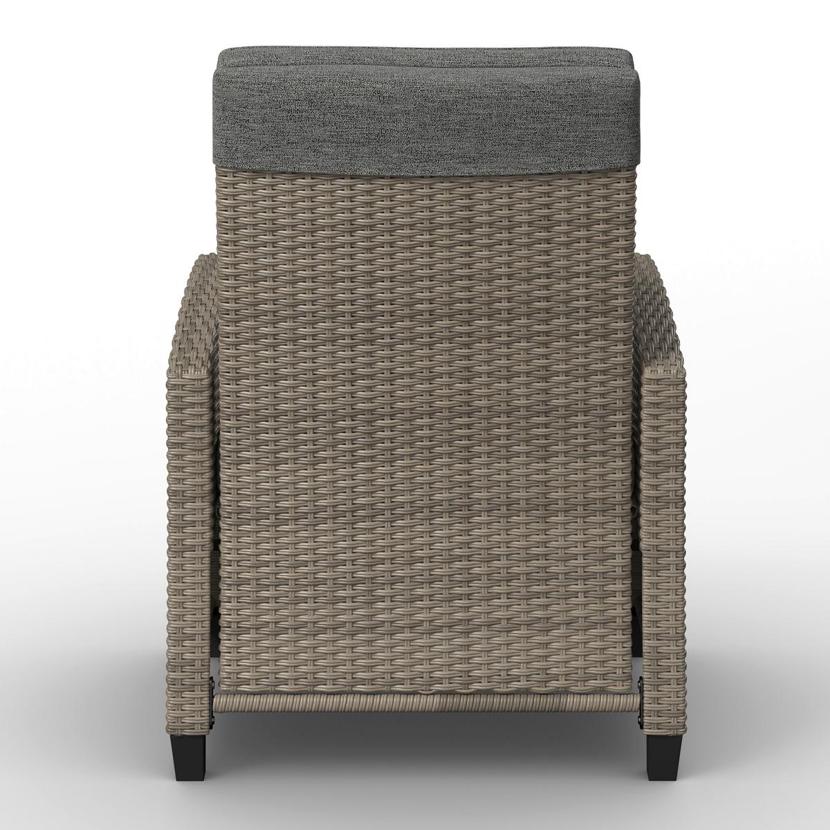 Gartenset Hannah Grau, 4-teilig - Grau, Basics, Kunststoff/Textil (55,5/92,5/42cm) - Mömax