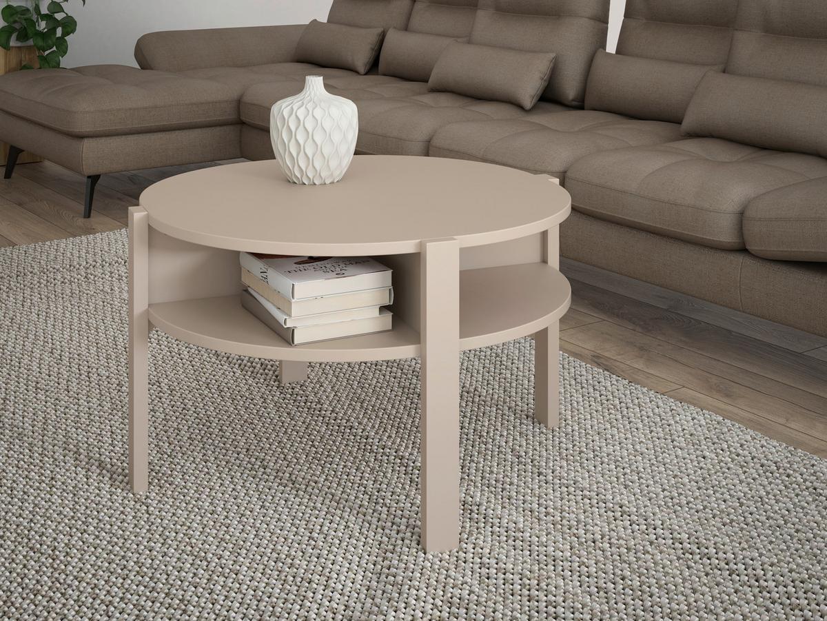 Klubska Miza Tobago, Peščena Barva - peščene barve, Design, leseni material (74,4/74,4/45,5cm) - Carryhome