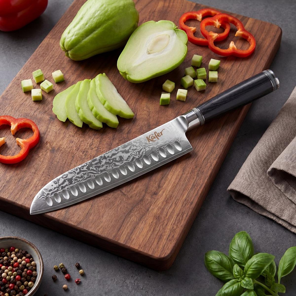 Santoku Kés 4210-Ka - nemesacélszínű, Basics, fém (20.5cm) - Käfer