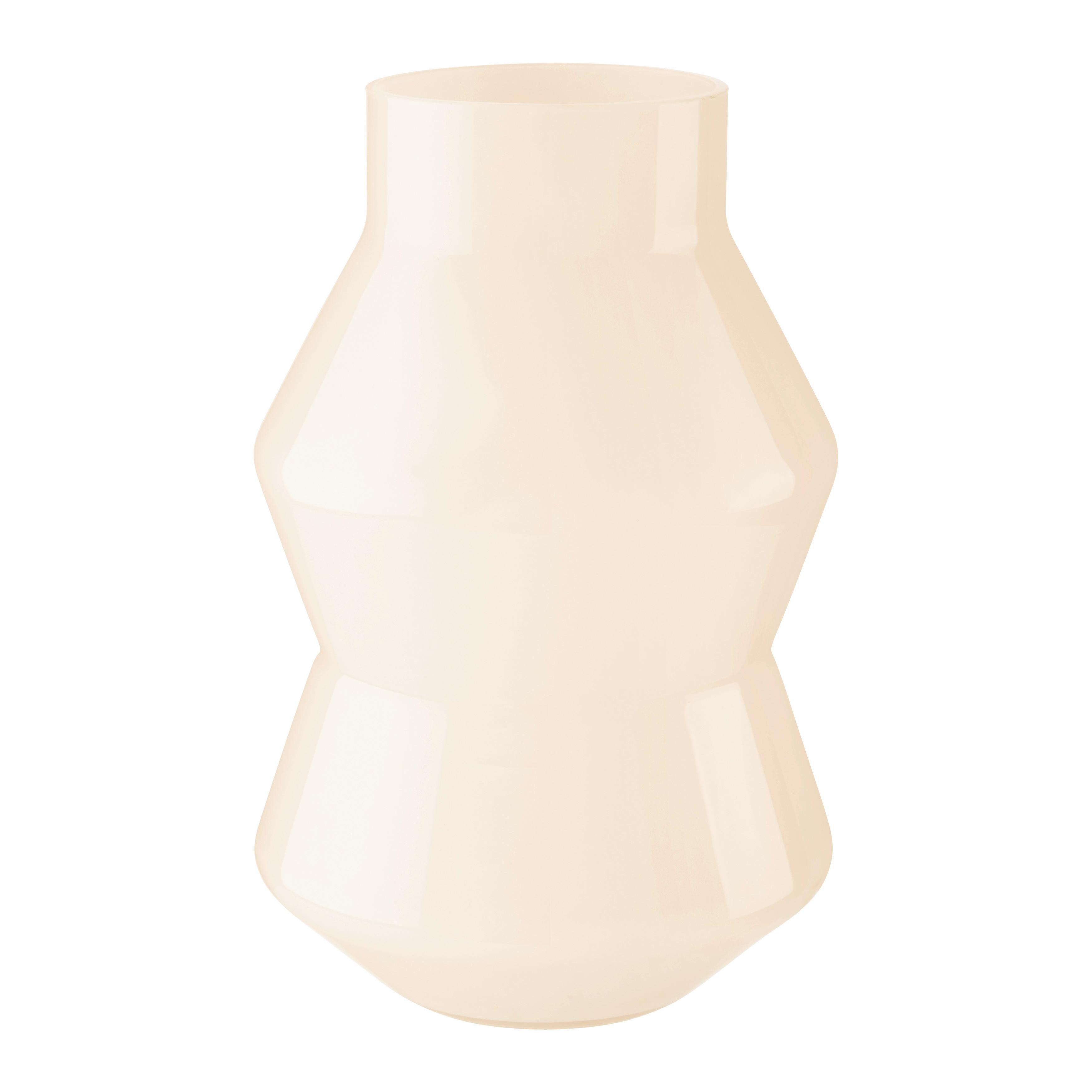 Váza Glow - krémszínű, Konventionell, Üveg (13/21cm) - Modern Living