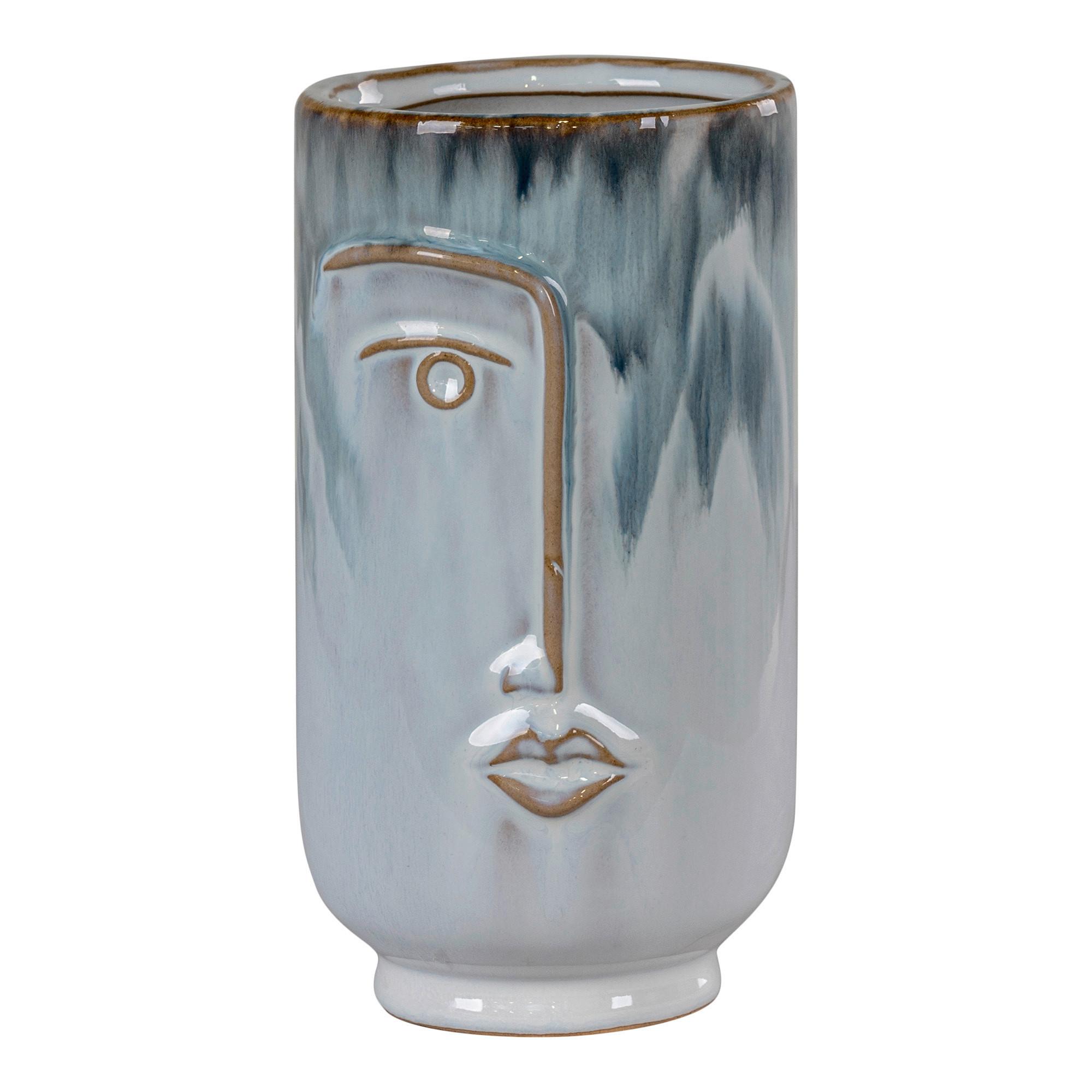 Vase Hellblau - Hellblau, Basics, Keramik (9/17cm)