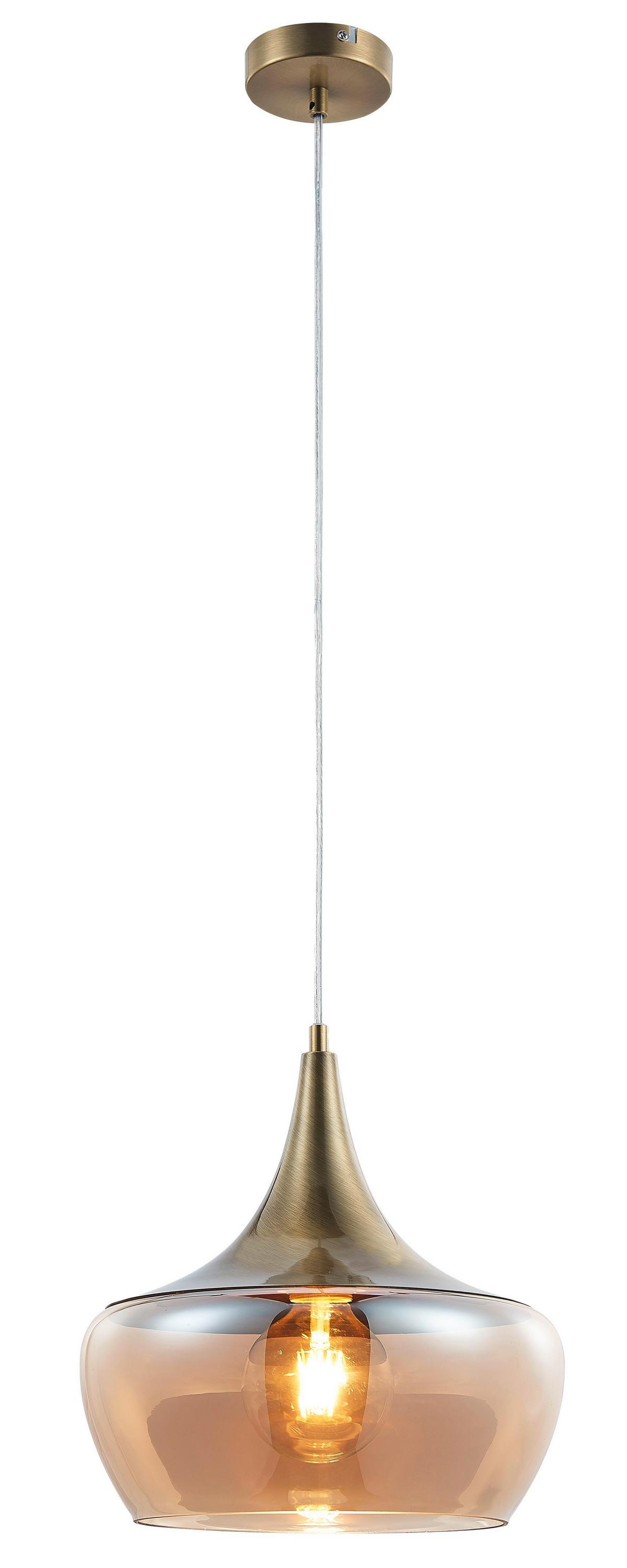 HÄNGELEUCHTE 30423023 AROLA - Bernsteinfarben, Design, Glas/Metall (30/150cm) - Globo