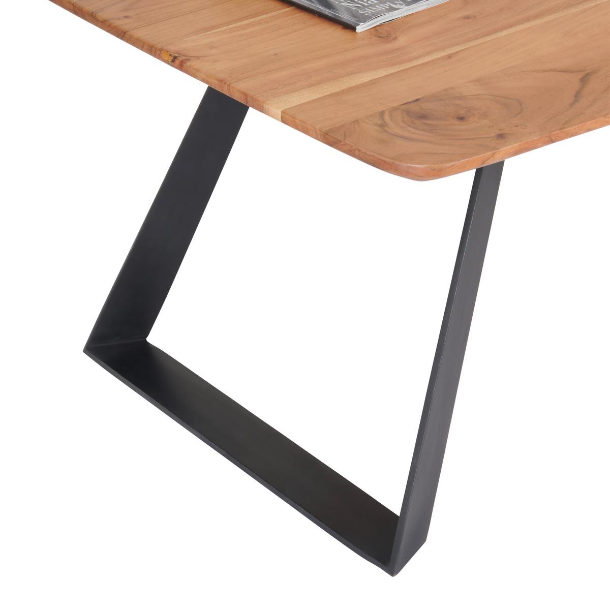 STOLIK KAWOWY BURGSINN - kolor akacjowy/czarny, Natur, metal/drewno (115/70/45cm) - Livetastic