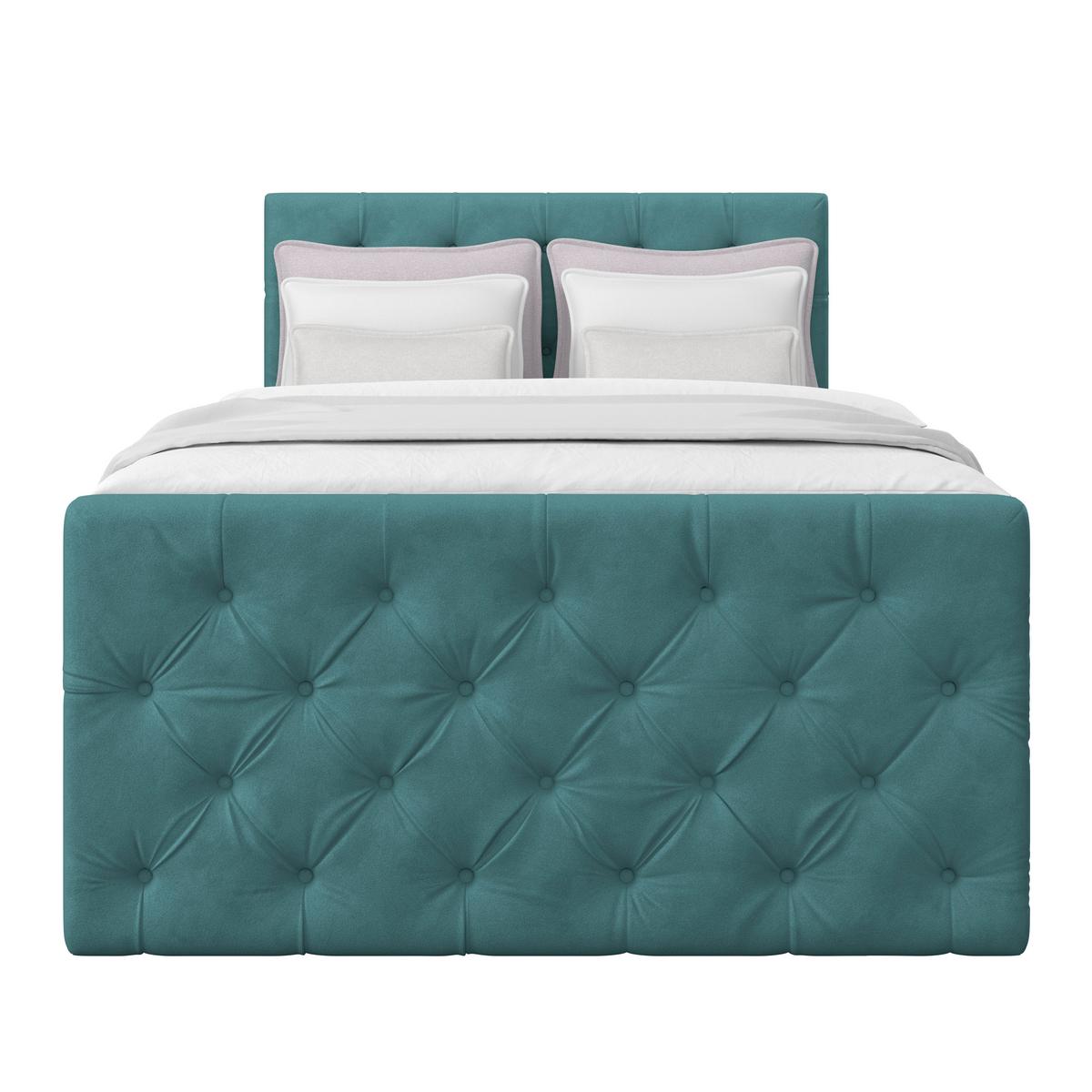 Boxspring Krevet Elio - bež/boje petroleja, Romantično / ladanjski, tekstil/plastika (140/200cm) - Modern Living